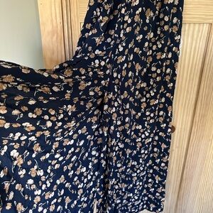 NATURAL LIFE Floral Jumpsuit in Navy and Tan
